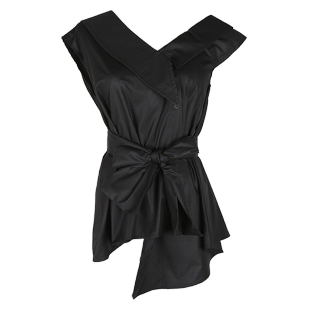 💜 Black Versatile One Shoulder Top - Picture 2 of 8